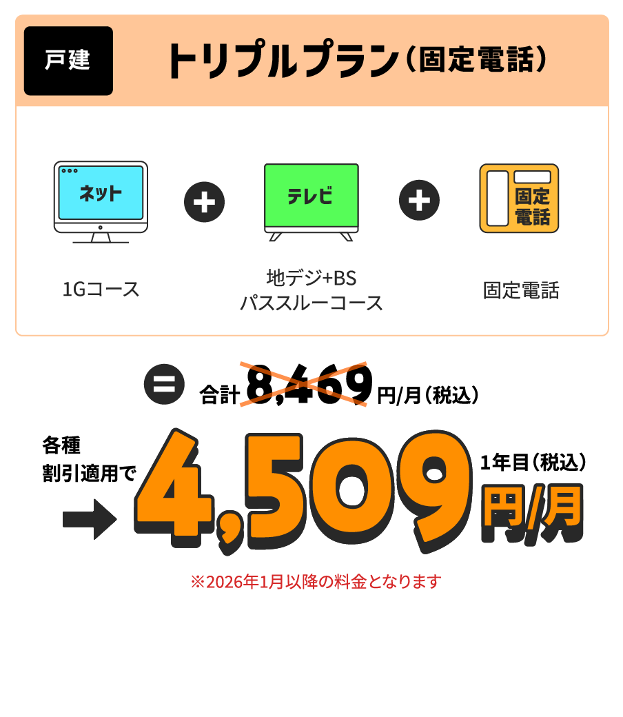 戸建にお住まいの固定電話をご利用の方